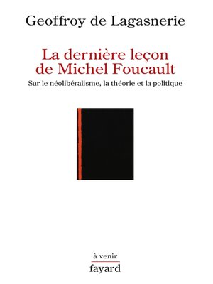 cover image of La dernière leçon de Michel Foucault